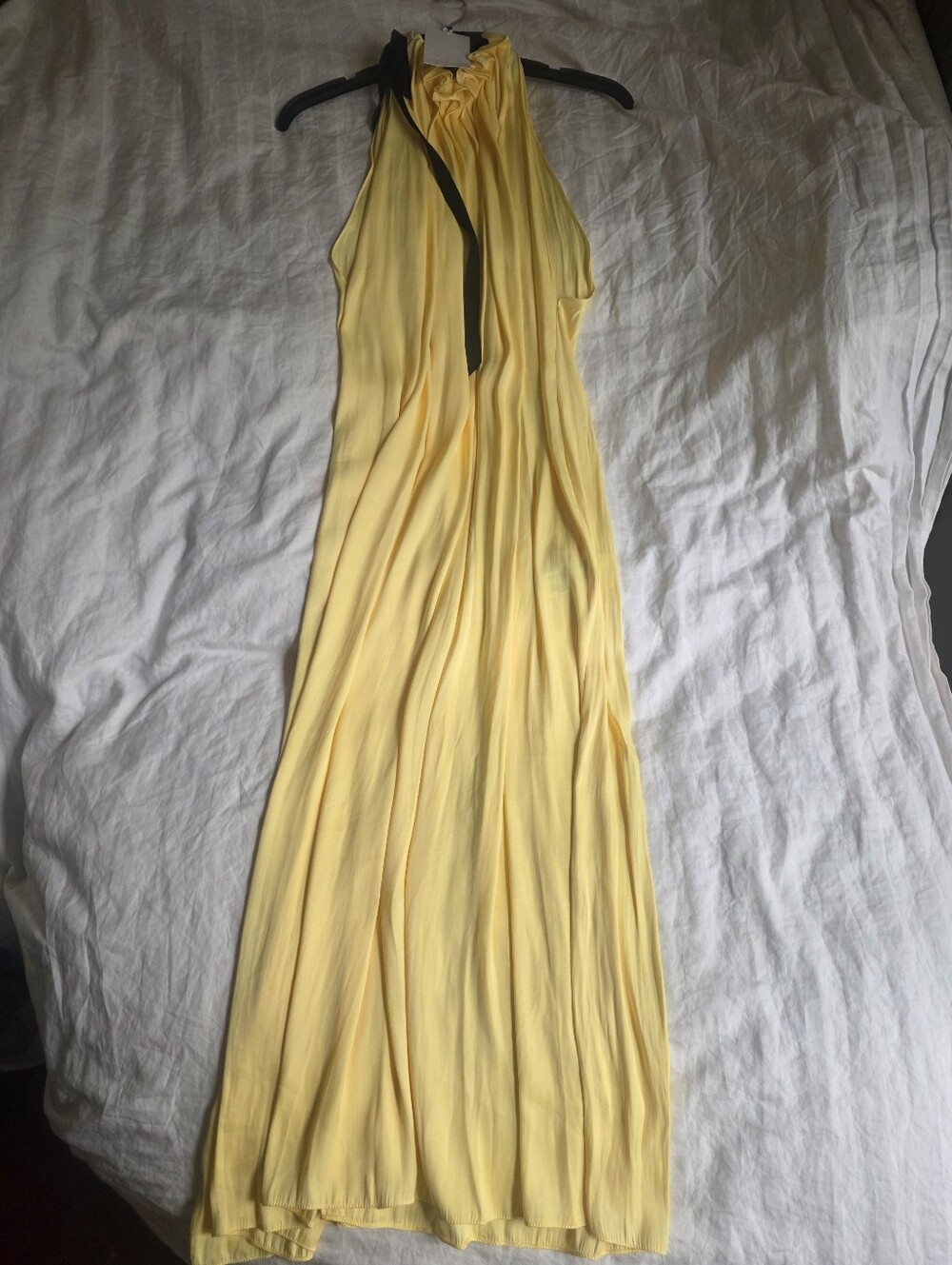 ZARA SATIN EFFECT HALTER DRESS ZW COLLECTION yellow Bnwt - Picture 13 of 16